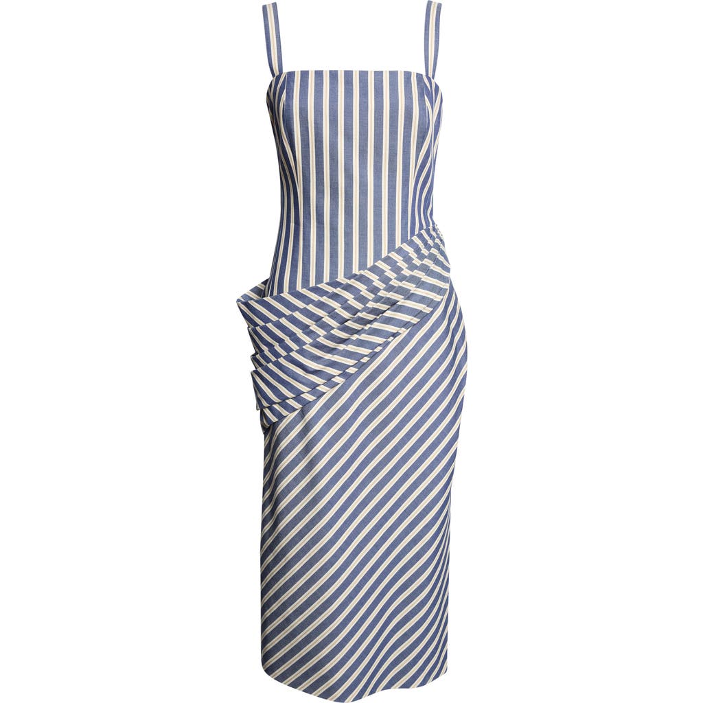 Carolina Herrera Carolina Herrera Stripe Draped Cotton Sundress