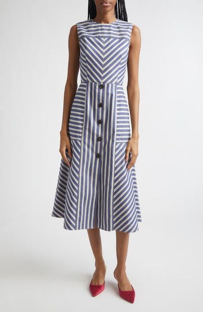 Carolina Herrera Carolina Herrera Striped Sleeveless Midi Dress