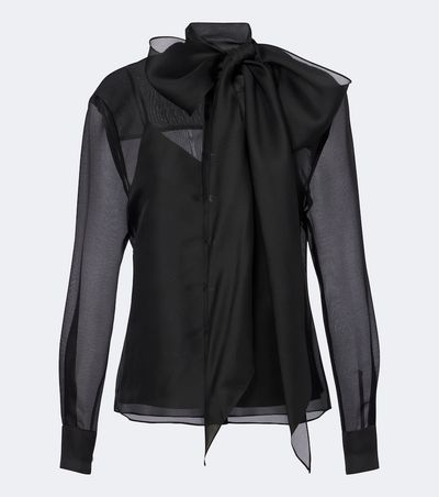Carolina Herrera Carolina Herrera Tie-neck silk organza blouse