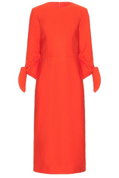 Carolina Herrera Carolina Herrera Tie Sleeve Midi Dress