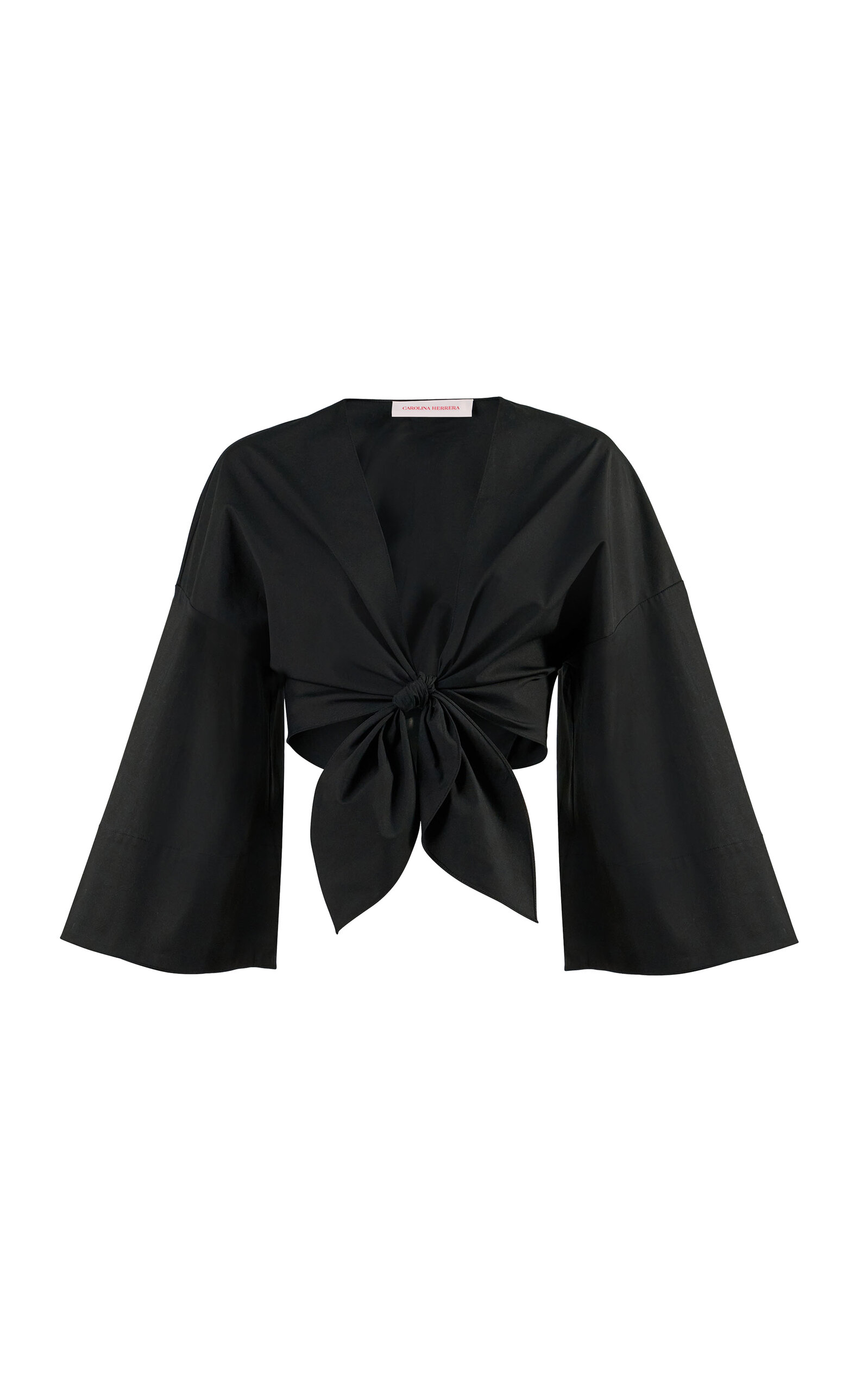 Carolina Herrera Carolina Herrera TieFront Stretch Cotton Shirting Top