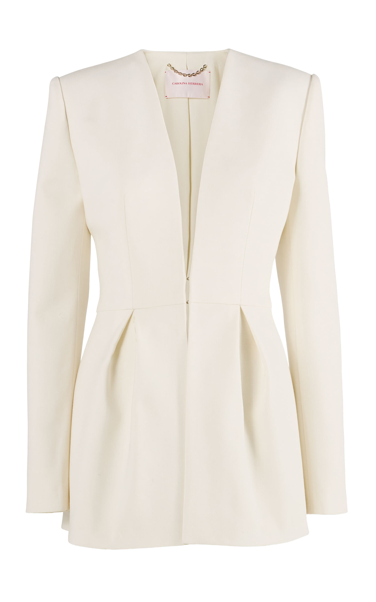 Carolina Herrera Carolina Herrera VNeck BiStretch Wool Tailoring Jacket