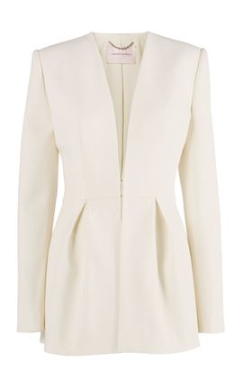 Carolina Herrera Carolina Herrera VNeck BiStretch Wool Tailoring Jacket
