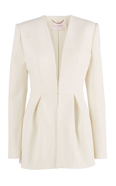 Carolina Herrera Carolina Herrera VNeck BiStretch Wool Tailoring Jacket
