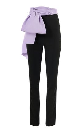 Carolina Herrera Carolina Herrera WaistTie BiStretch Wool Tailoring StraightLeg Pants