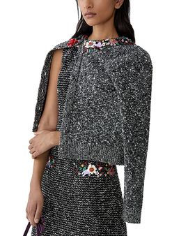 Carolina Herrera Carolina Herrera Wool Blend Embellished Crewneck Cardigan