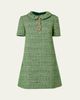 Carolina Herrera Collared Metallic Tweed Mini Shift Dress - 1