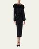 Carolina Herrera Draped Rose Slit Midi Skirt - 2