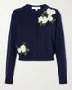 CAROLINA HERRERA Floral-embellished silk and cotton-blend cardigan - 1