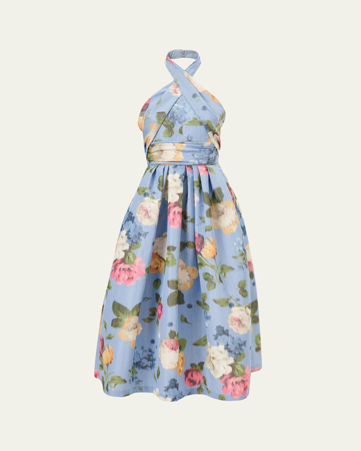 what to wear under halter top dress Moonlit Kiss Cream Satin Halter Top main image 1