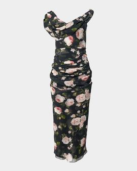 Carolina Herrera Floral Silk Off-The-Shoulder Maxi Dress
