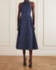 CAROLINA HERRERA Halter belted polka-dot cotton-blend twill midi dress - 2