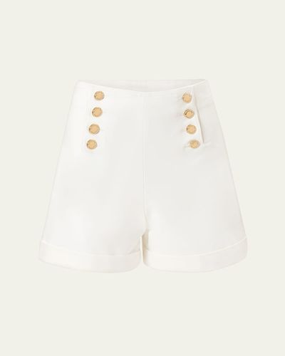 Carolina Herrera High-Rise Button-Front Sailor Shorts