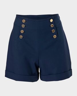 Carolina Herrera High-Waisted Button-Front Shorts