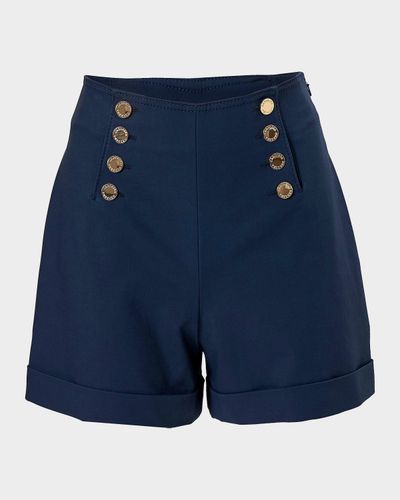 Carolina Herrera High-Waisted Button-Front Shorts