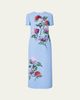 Carolina Herrera Hydrangea-Print Crepe Short-Sleeve Ankle Dress - 1