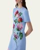 Carolina Herrera Hydrangea-Print Crepe Short-Sleeve Ankle Dress - 4