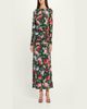 Carolina Herrera Hydrangea-Print Ruched Jersey Long-Sleeve Midi Dress - 2