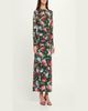 Carolina Herrera Hydrangea-Print Ruched Jersey Long-Sleeve Midi Dress - 4