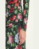 Carolina Herrera Hydrangea-Print Ruched Jersey Long-Sleeve Midi Dress - 5