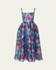 Carolina Herrera Hydrangea-Print Silk Organza Fit-and-Flare Midi Dress - 1