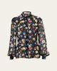 Carolina Herrera Isabella Rose-Print Silk Chiffon Button-Down Shirt - 1