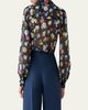 Carolina Herrera Isabella Rose-Print Silk Chiffon Button-Down Shirt - 3