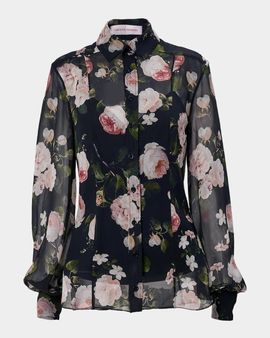Carolina Herrera Isabella Rose Chiffon Shirt