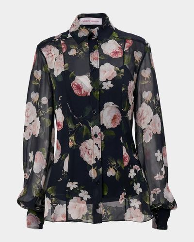 Carolina Herrera Isabella Rose Chiffon Shirt