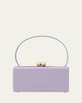 Carolina Herrera Mimi Kiss-Lock Leather Top-Handle Bag