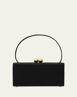 Carolina Herrera Mimi Kiss-Lock Satin Top-Handle Bag