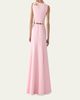 Carolina Herrera Rose Embroidered Sleeveless Trumpet Gown - 3