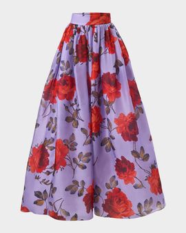Carolina Herrera Rose Silk Organza Ball Skirt
