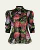 Carolina Herrera Semi-Sheer Floral Buttoned Blouse - 1
