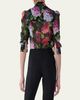 Carolina Herrera Semi-Sheer Floral Buttoned Blouse - 3