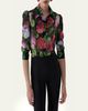 Carolina Herrera Semi-Sheer Floral Buttoned Blouse - 4
