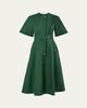 Carolina Herrera Short-Sleeve Belted Cotton A-Line Midi Dress - 1