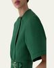 Carolina Herrera Short-Sleeve Belted Cotton A-Line Midi Dress - 4