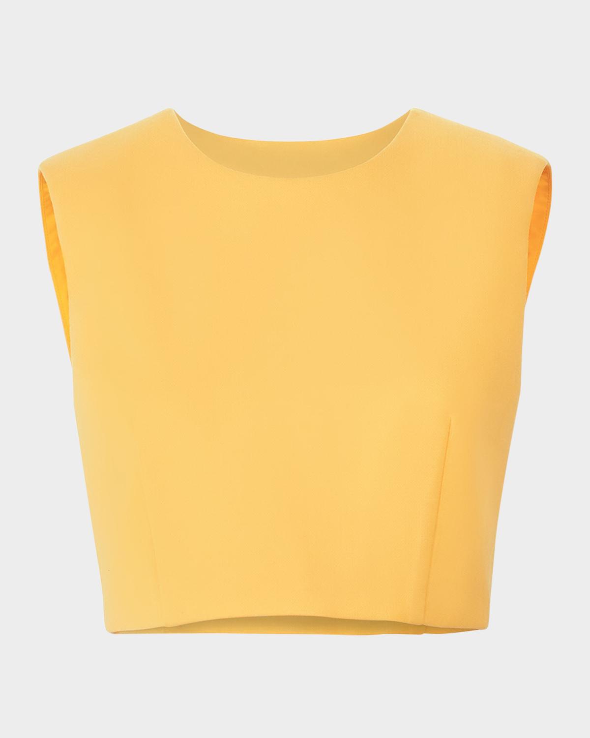 Carolina Herrera Sleeveless Wool Stretch Crop Top