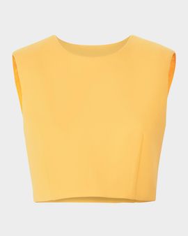 Carolina Herrera Sleeveless Wool Stretch Crop Top