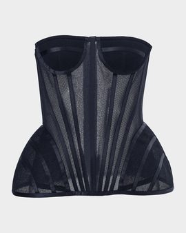 Carolina Herrera Strapless Exaggerated Peplum Bustier Top