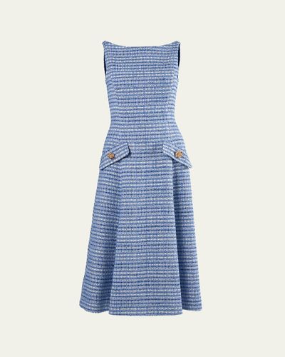 Carolina Herrera Tweed Sleeveless A-Line Dress