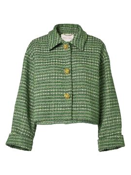 Carolina Herrera Women's Boxy Cotton-Blend Crop Jacket