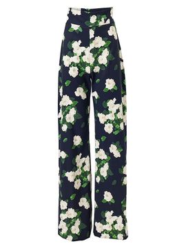 Carolina Herrera Women's Cabana Diane Floral Cotton-Blend Wide-Leg Pants