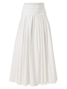 Carolina Herrera Women's Cabana Drop-Waist Stretch-Cotton Midi-Skirt