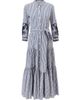 Carolina Herrera Women's Cabana Embroidered-Sleeve Belted Cotton Midi Shirtdress - 1
