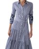 Carolina Herrera Women's Cabana Embroidered-Sleeve Belted Cotton Midi Shirtdress - 4