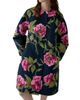 Carolina Herrera Women's Floral Collarless Cocoon Coat - 3