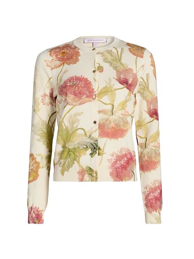 Carolina Herrera Women's Floral Silk-Cotton Cardigan