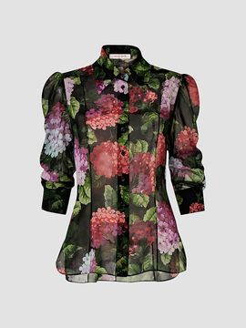 Carolina Herrera Women's Floral Silk Button-Front Shirt